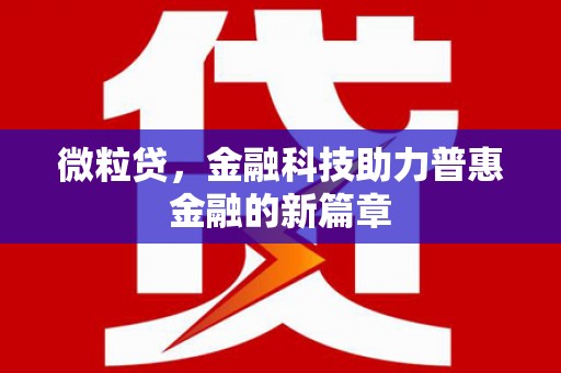 阳谷微粒贷，金融科技助力普惠金融的新篇章