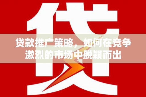 阳谷贷款推广策略，如何在竞争激烈的市场中脱颖而出