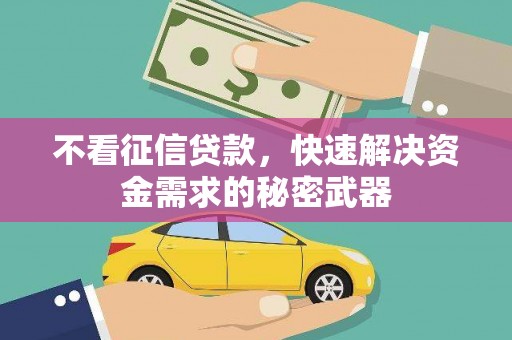 阳谷不看征信贷款，快速解决资金需求的秘密武器