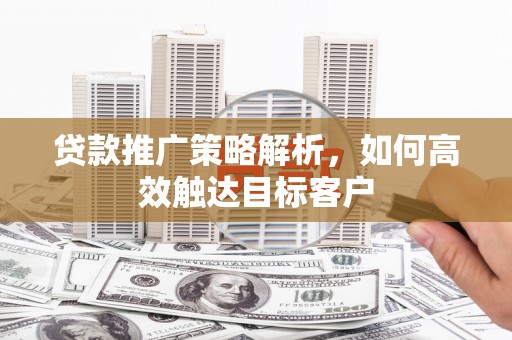阳谷贷款推广策略解析，如何高效触达目标客户