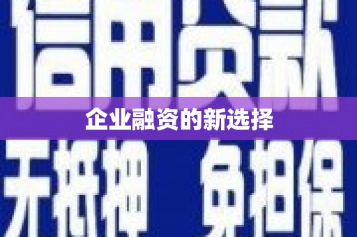 阳谷企业融资的新选择