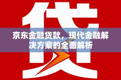 阳谷京东金融贷款，现代金融解决方案的全面解析
