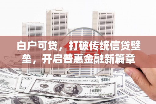 阳谷白户可贷，打破传统信贷壁垒，开启普惠金融新篇章